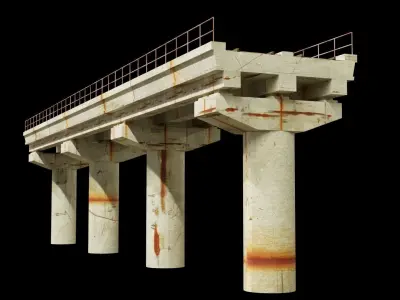 rail flyover Low-poly 3D model
