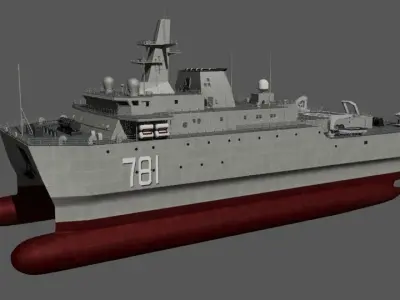Chinese Navy 927 marine acoustic surveillance ship PLA Navy  3D model