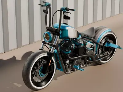 Custom Bobber Motorcycle 3D model