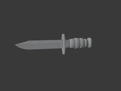 steel knife Low-poly 3D model