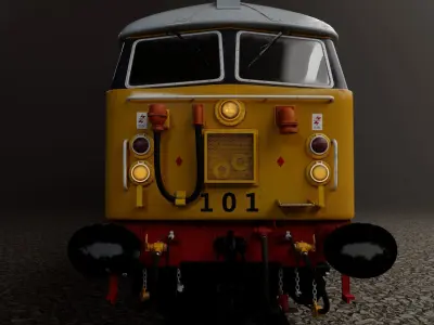 Class 56 Locomotive  Blue Yellow Livery with Large Logo 3D model