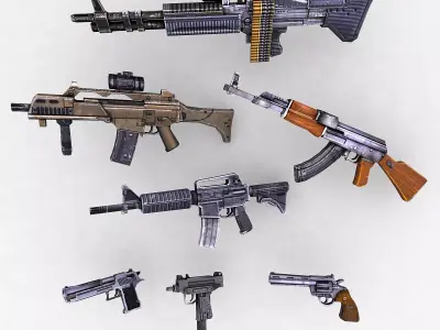 Low poly weapons pack Low-poly 3D model buy