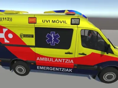 Mercedes Benz Sprinter SACYL Ambulance FBX Model  Low-poly 3D model
