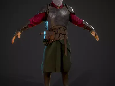 Miedeval Assassin Low-poly 3D model