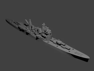 Japanese Myoko Class Cruiser Warship 3D print model