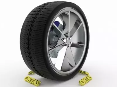 ORTAS CAR WHEEL RIM 134 GAME READY WHEEL RIM TIRE 3D model