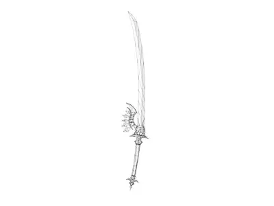 Royal Guard Long Sword Low-poly 3D model