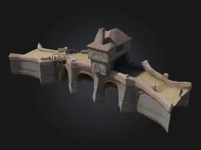 Medieval Bridge House  Where Architecture Meets Adventure 3D model