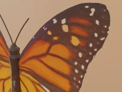 Monarch Butterfly Low-poly 3D model