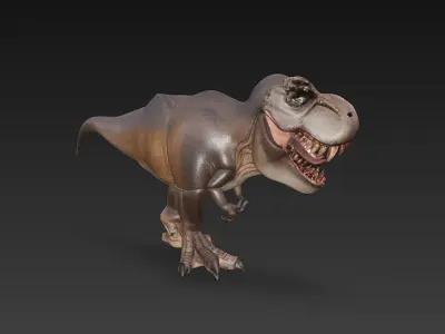 T-Rex Dinosaur 3D Model Basic - Low Poly Simple Low-poly 3D model
