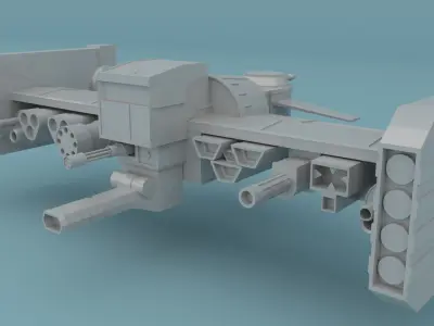 Space ship Low-poly 3D model 6