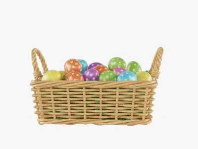 Easter Eggs Basket 02 3D model