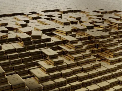 Gold bars 50gr 3D model