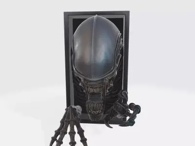 Sci-Fi Alien Book Nook 3D Model STL OBJ GLB Printable Bookshelf  3D print model