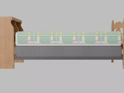 1970s Vintage Wagon Wheel Bunk Beds Low-poly 3D model