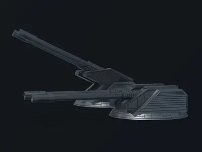 Spaceship Turret Z30 Low-poly 3D model