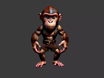 Monkey Low-poly 3D model