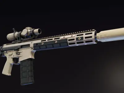 FN LICC IWS Rifle Low-poly 3D model