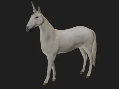 Unicorn running Low-poly 3D model