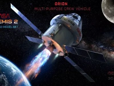 NASA Artemis 2 Orion 3D Model Low-poly 3D model