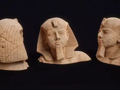 Pharaoh Head Low-poly 3D model
