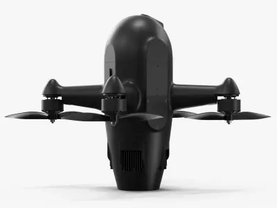 Air Defense Quadrotor UAV Black 3D model