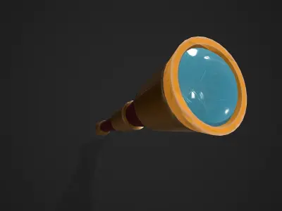 Stylized Spyglass Low-poly 3D model