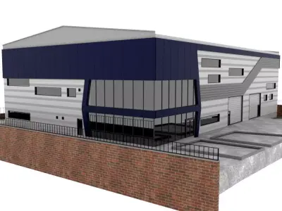 Factory Building Composite Panel Facade 3D model purchase