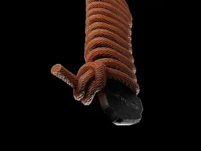 Knife Game Ready Model Realistic rope Low-poly 3D model