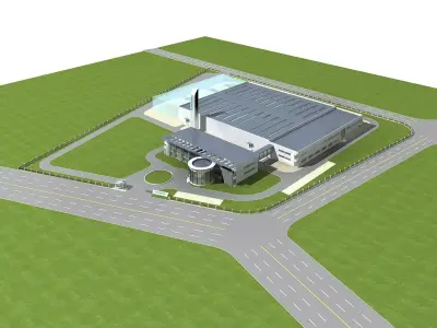 Industry Building 3D model V5