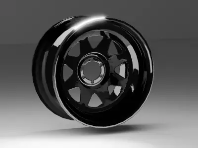 Generic Offroad Steel Rim Low-poly 3D model