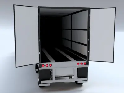 Articulated DAF XF Truck Cab with Freight Trailer Low-poly 3D model