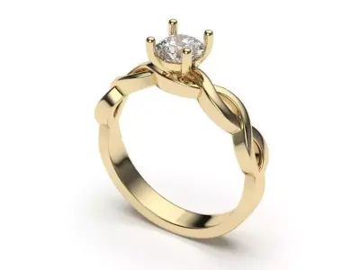 solitaire with ring sizes  8 part S116 3D print model