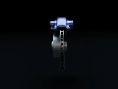 4 piston sport disc brakes Low-poly 3D model