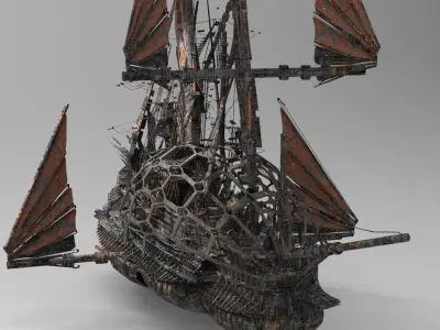 Great Khan Red fin Ship  3D model