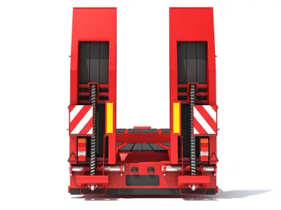Low Loader Semi Trailer 3D model by 3D-Horse
