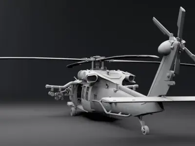 MH60 M Blackhawk Scale model  3D print model