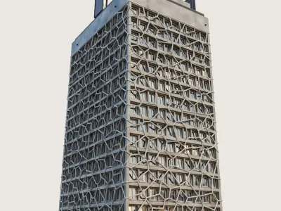 Building Skyscraper City Town Downtown Office Space Work Street Low-poly 3D model shop