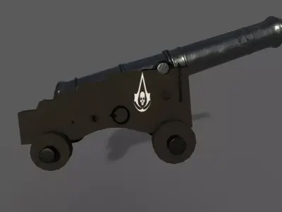 assassins creed black flag ship cannon 3D model