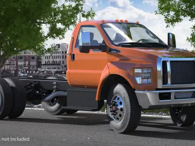 Crew Cab Chassis Truck Generic Rigged 3D model purchase