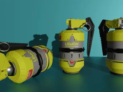 Sci-Fi Grenade Low-poly 3D model shop