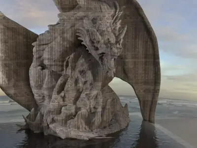 Dragon Monolith statue 3D model