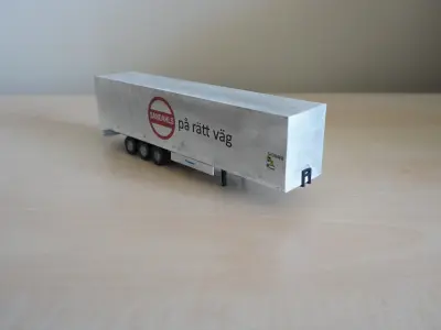 Pre supported H0 1 87 scale box trailer proxy 3D print model