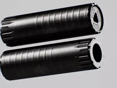 YHM R9 9mm Suppressor Low-poly 3D model