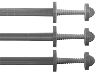 Viking sword Low-poly 3D model 5