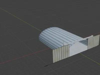 Aircraft Hanger V4 Low Poly with Animation Free low-poly 3D model