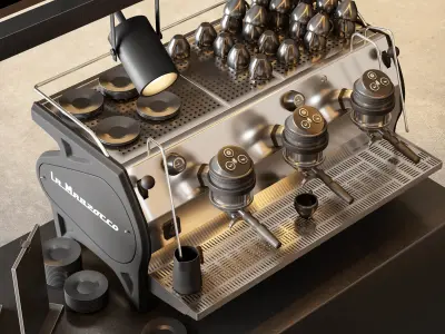 industrial coffee shop 3D model purchase