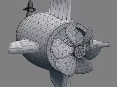 submarine Free low-poly 3D model buy