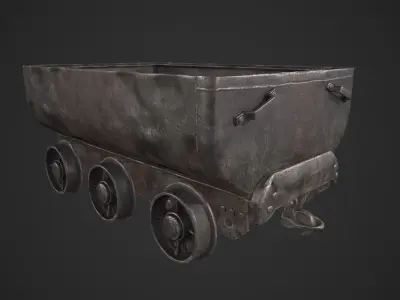 Mining Cart Low-poly 3D model