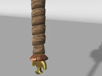 Stylized Steel and Brass Longsword Low-poly 3D model